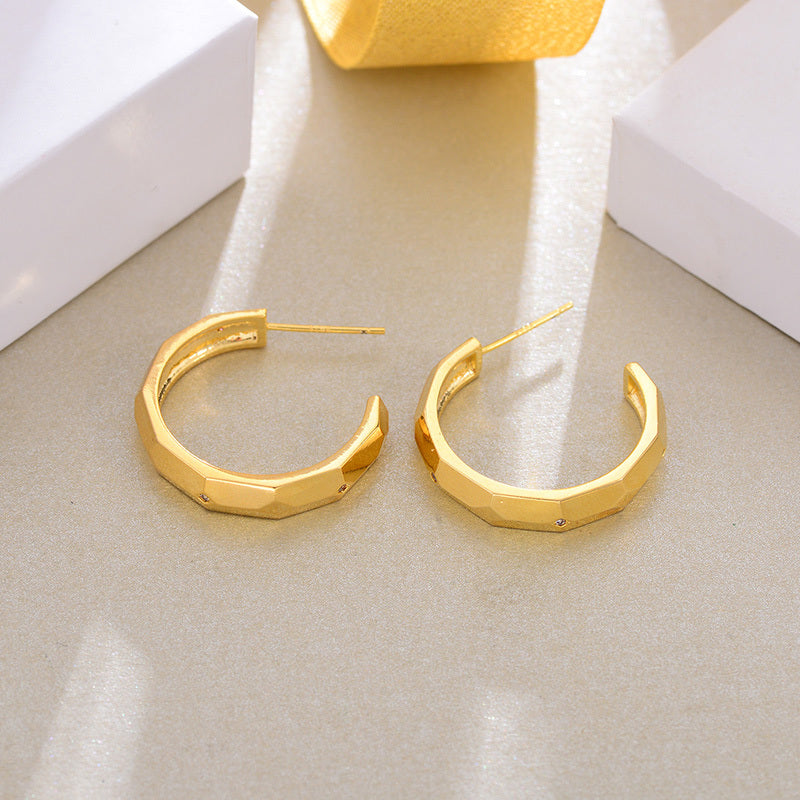 Vintage Italian Vermeil Hoop Earrings