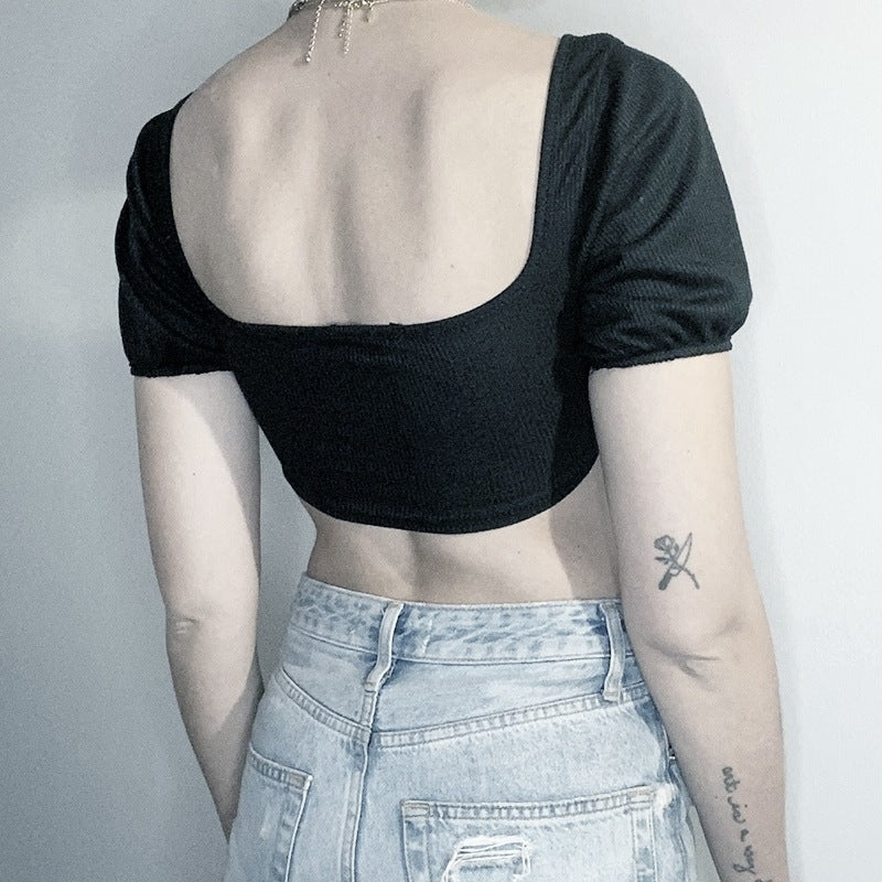 Ladies Short Sleeve Vest Style Tank Top