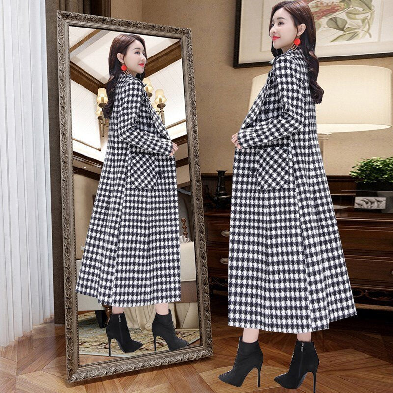 Ladies Retro Plaid Coat