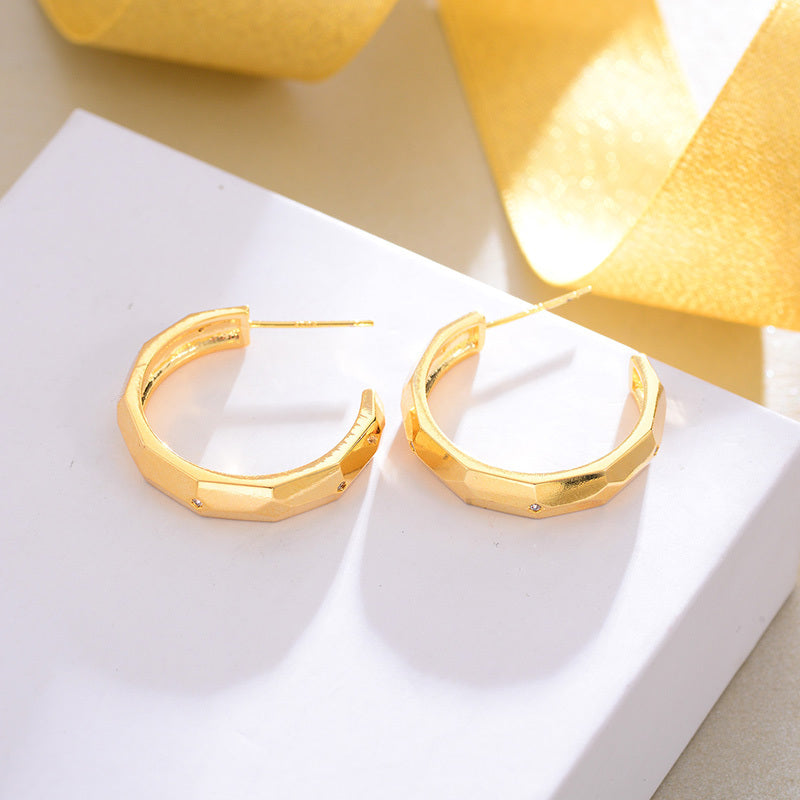 Vintage Italian Vermeil Hoop Earrings