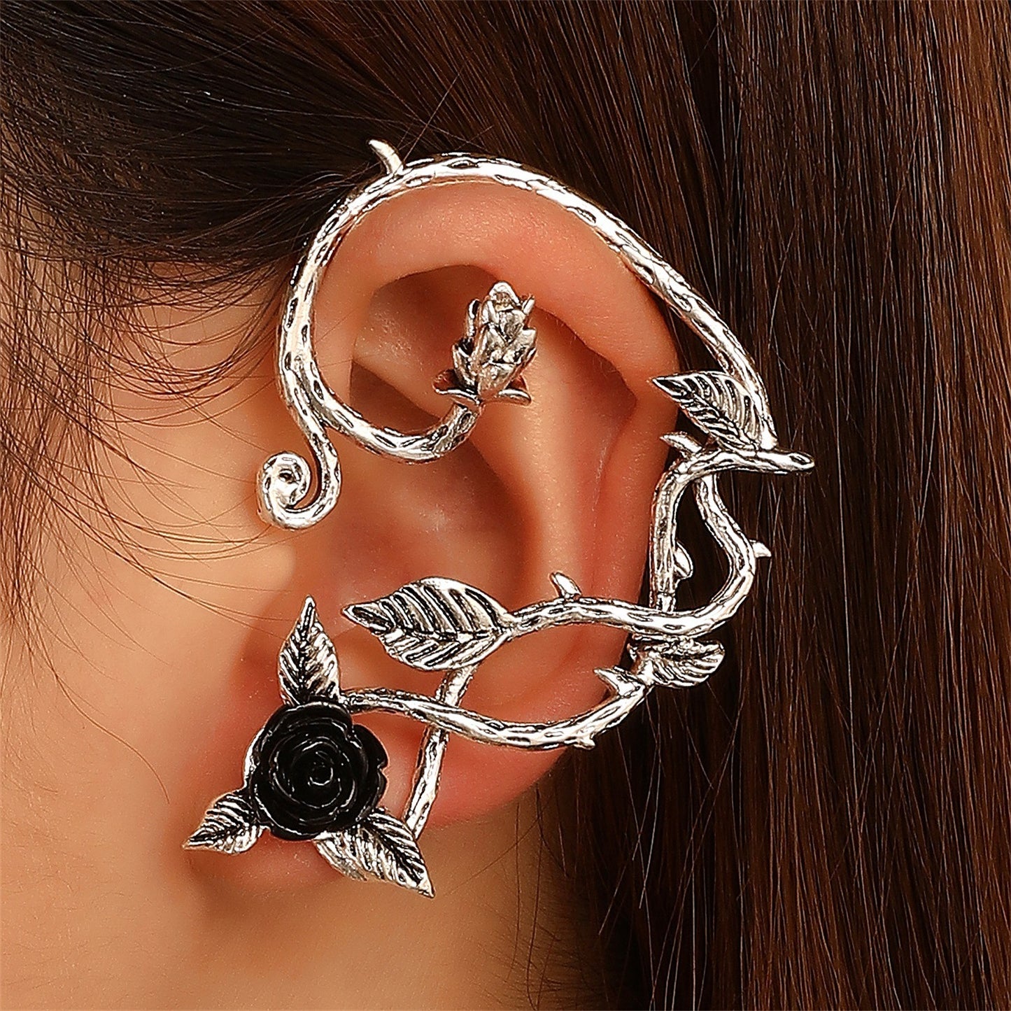 Antique Silver Black Rose Collection