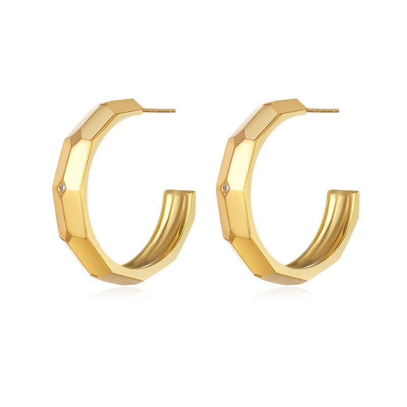 Vintage Italian Vermeil Hoop Earrings