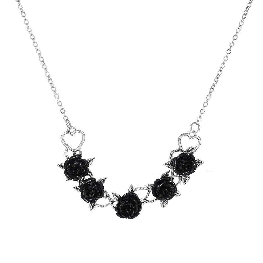 Antique Silver Black Rose Collection