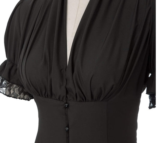 Short Sleeved Victorian Blouse For Ladies